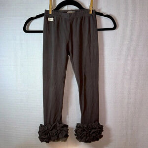 ISLAND GIRL Gray Pull On Legging Girls Ruffle Bottom Hem Size 6